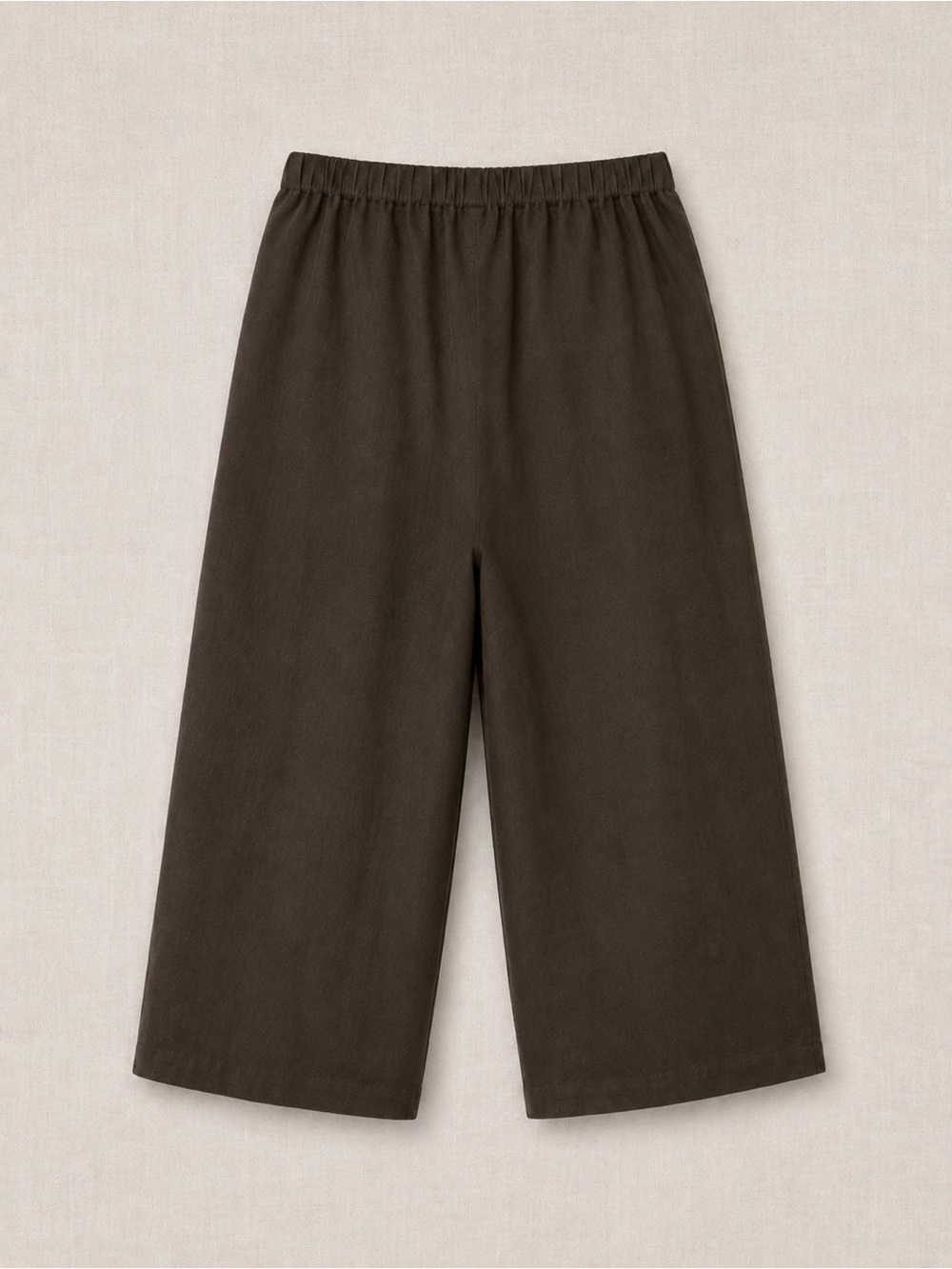 Flax Cropped Wide-Leg Pants in Dark Olive